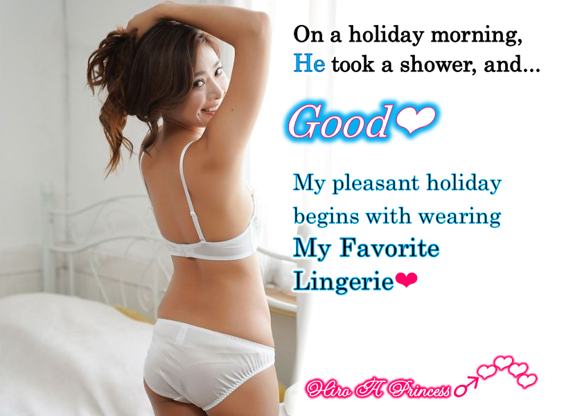 His pleasant holiday begins with wearing His Favorite Lingerie E